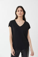 Load image into Gallery viewer, SALE  Joseph Ribkoff  V Neck Cap Sleeve Tee   -  Size:  10