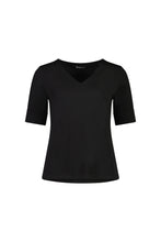 Load image into Gallery viewer, Vassalli    V Neck Tee Top     Black  -  Sizes:  8  10