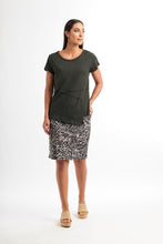 Load image into Gallery viewer, SALE  Foil  &quot;Tees Me Trapeze Skirt&quot;  Rainforest Sage  -  Size: 18