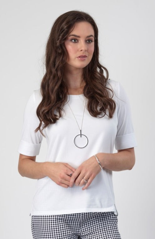 Vassalli    Boat Neck Tee   White    -   Sizes: 16