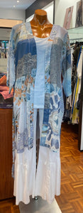 SALE  Cream "Lady Kimono"  Coronet Blue  -  One Size