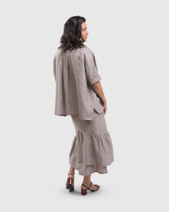 SALE  Alembika  Linen Frill Skirt   Mocha  -  Sizes:  XL  XXL